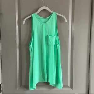 Lush - neon green tank top with split back detail